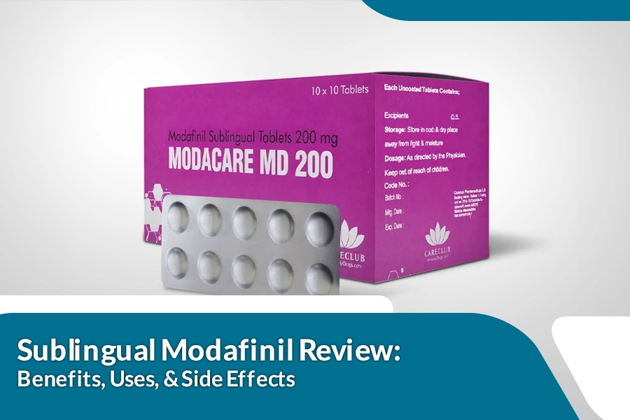 Box of sublingual modafinil tablets